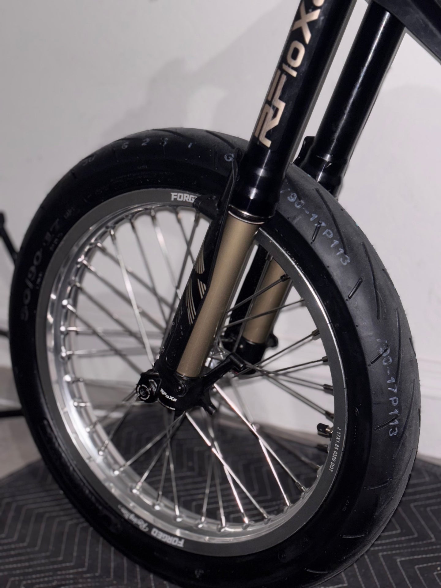 Surron Light Bee X / E-Ride Pro Supermoto Wheelset (Thick/Wide) - Chrome Silver / Gloss Black