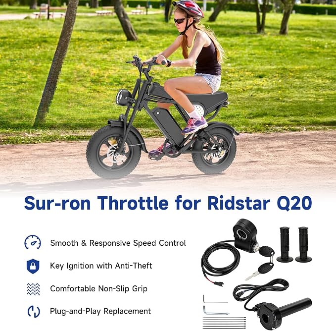 Full Twist Throttle with Key Ignition for Ridstar Q20
